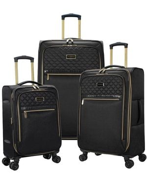 Stella Blanc Cleo 3pc Softside Expandable Spinner Luggage Set - Black