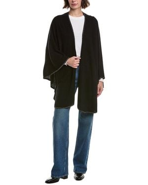 Sofiacashmere Sofiacashmere Knit Wool & Cashmere-blend Cape - Black
