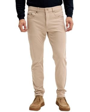 Ron Tomson Lightweight Fitted Casual Pant - Natural