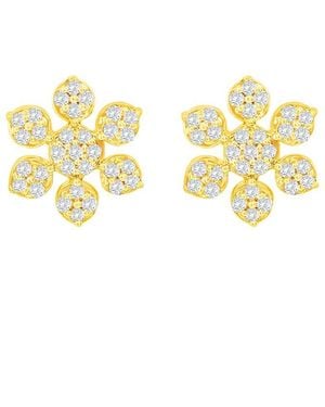 Suzy Levian 14k 0.13 Ct. Tw. Diamond Snowflake Earrings - Metallic