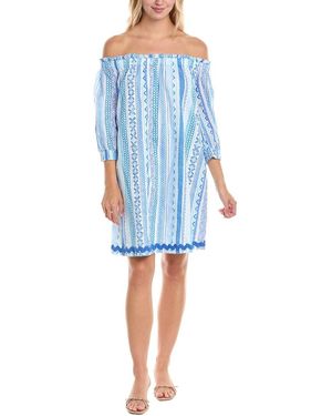Tori Richard Borderline Rosette Mini Dress - Blue