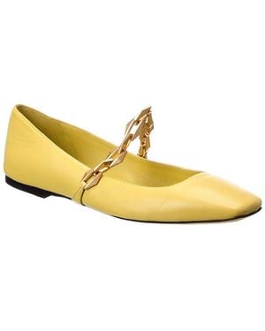Jimmy Choo Diamond Tilda Leather Ballerina Flat - Yellow