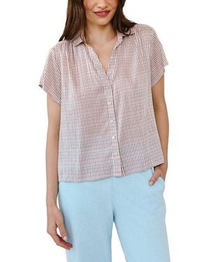 Bella Dahl Shirred Shirt - Purple