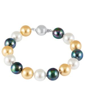 Splendid 12Mm Pearl Plated Bracelet - Metallic