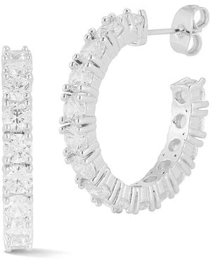 Glaze Jewelry Cz Hoops - White