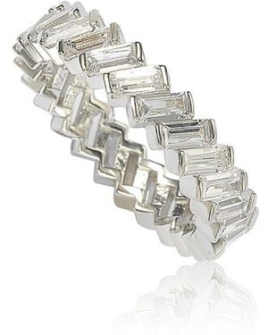 Suzy Levian Silver Cz Eternity Ring - White