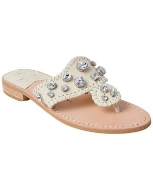 Jack Rogers Jacks Jeweled Leather Sandal - White