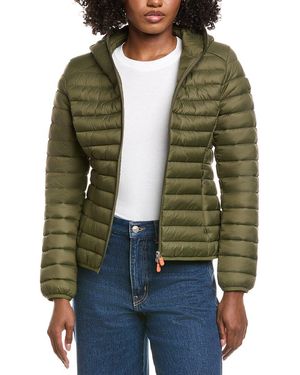 Save The Duck Vicky Short Hooded Basic Jacket - Green