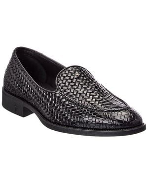 Giuseppe Zanotti Sorrento 15 Woven Leather Loafer - Black