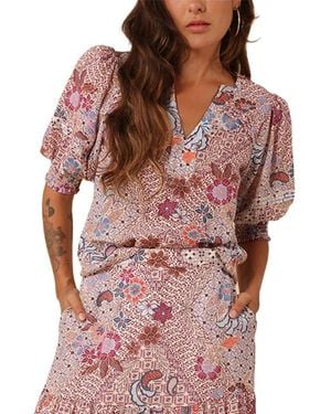 Hale Bob Talia Linen-Blend Blouse - Multicolour