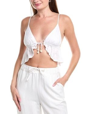 LSPACE Sundown Linen Top - White