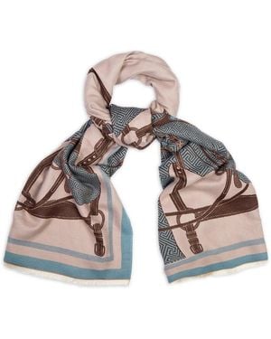 Saachi Equestrian Reversible Scarf - Blue