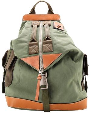 Loewe Canvas Convertible Backpack (Authentic Pre-Loved) - Green