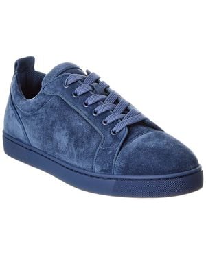 Christian Louboutin Louis Junior Suede Sneaker - Blue