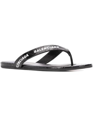 Balenciaga Round Thong Flip Flop - Black