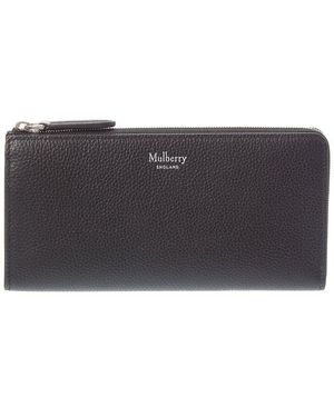 Mulberry Continental Long Leather Zip Around Wallet - Grey
