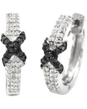 Gemstones Silver 0.41 Ct. Tw. Diamond & White Topaz Earrings
