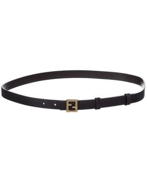 Fendi Ff Reversible Leather Belt - White