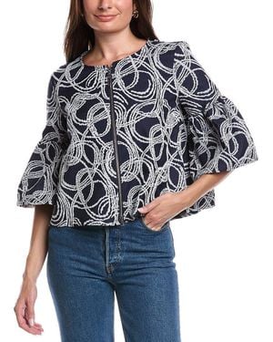 Joseph Ribkoff Jacquard Jacket - Blue