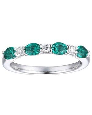 Gregg Ruth 14K 0.83 Ct. Tw. Diamond & Lab-Grown Lab Created Emerald Ring - Blue