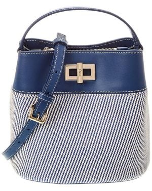 Furla Amelia Mini Leather Bucket Bag - Blue