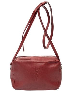 Saint Laurent Red Goatskin Leather Mini Lou Camera Bag (authentic Pre-loved)