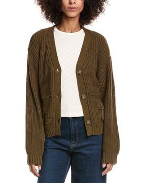 Vintage Havana Fitted Utility Cardigan - Green