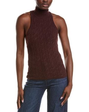 NAADAM Coastal Cashmere Turtleneck Tank Top - Purple