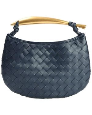 Tiffany & Fred Paris Woven Leather Top Handle Clutch - Blue