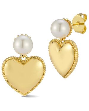 Chloe and Madison Plated Heart Earrings - Metallic