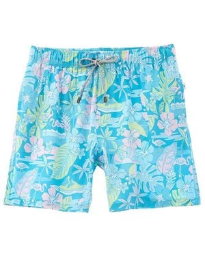 Vintage Summer Seersucker Stretch Volley Swim Trunk - Blue