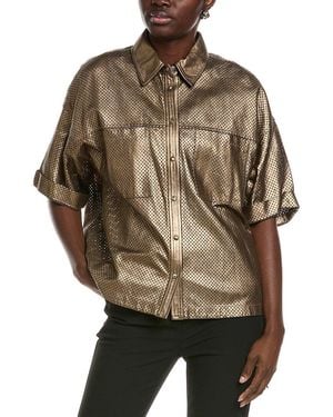Brunello Cucinelli Leather Shirt - Brown