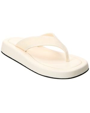 The Row Ginza Velvet Platform Sandal - White