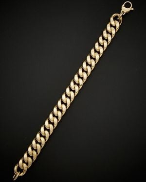 Italian Gold 14k Semi-solid Curb Link Bracelet - Black