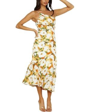 LEON GORI One-Shoulder Midi Dress - Metallic