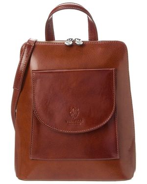 Italian Leather Backpack - Red