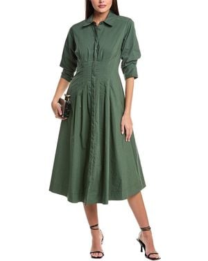Jonathan Simkhai Jazz Pintuck Midi Dress - Green