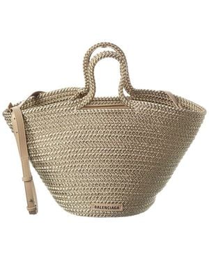 Balenciaga Ibza Nylon Basket Tote - Natural