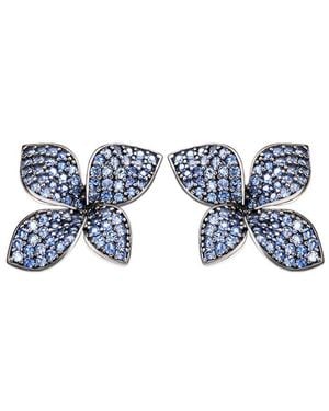 Suzy Levian 0.02 Ct. Tw. Diamond & Sapphire Studs - Blue