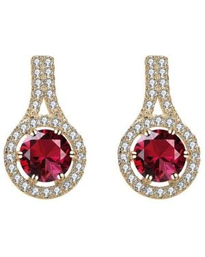 Genevive Jewelry 14k Plated Earrings - Red