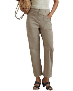 Reiss Nova Barrel Leg Trouser - Natural