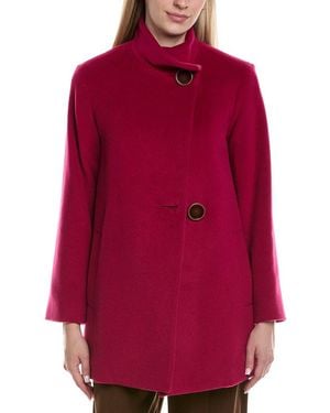 Fleurette Wool-Blend Coat - Red