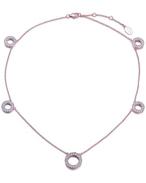 Genevive Jewelry 18k Rose Gold Vermeil Cz Necklace - Natural