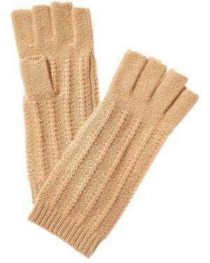 Hannah Rose Vertical Texture Fingerless Glove - Natural