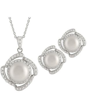 Splendid 10Mm Pearl Cz Set - White