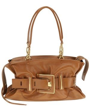 Balmain Anthem Leather Shoulder Bag - Brown