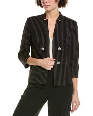 St. John Lurex Pinstripe Blazer - Black