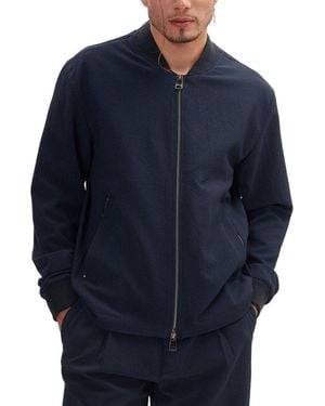Ron Tomson Waffle Stretch Beach Day Bomber Jacket - Blue