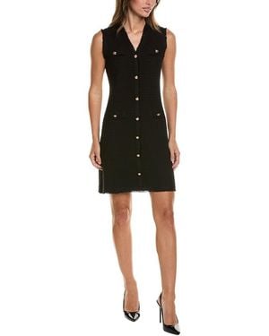 Adrianna Papell Waffle Textured Sleeveless Mini Dress - Black