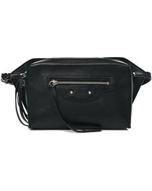 Balenciaga Black Calfskin Leather Papier Waist Belt Bag (authentic Pre-loved)
